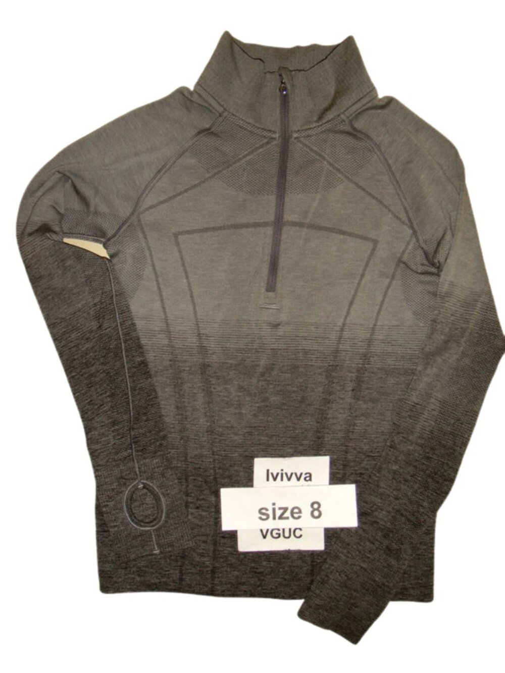 Ivivva Girl by Lululemon 🍋 Fly Tech  grey Two Tone long sleeve pullover size 8